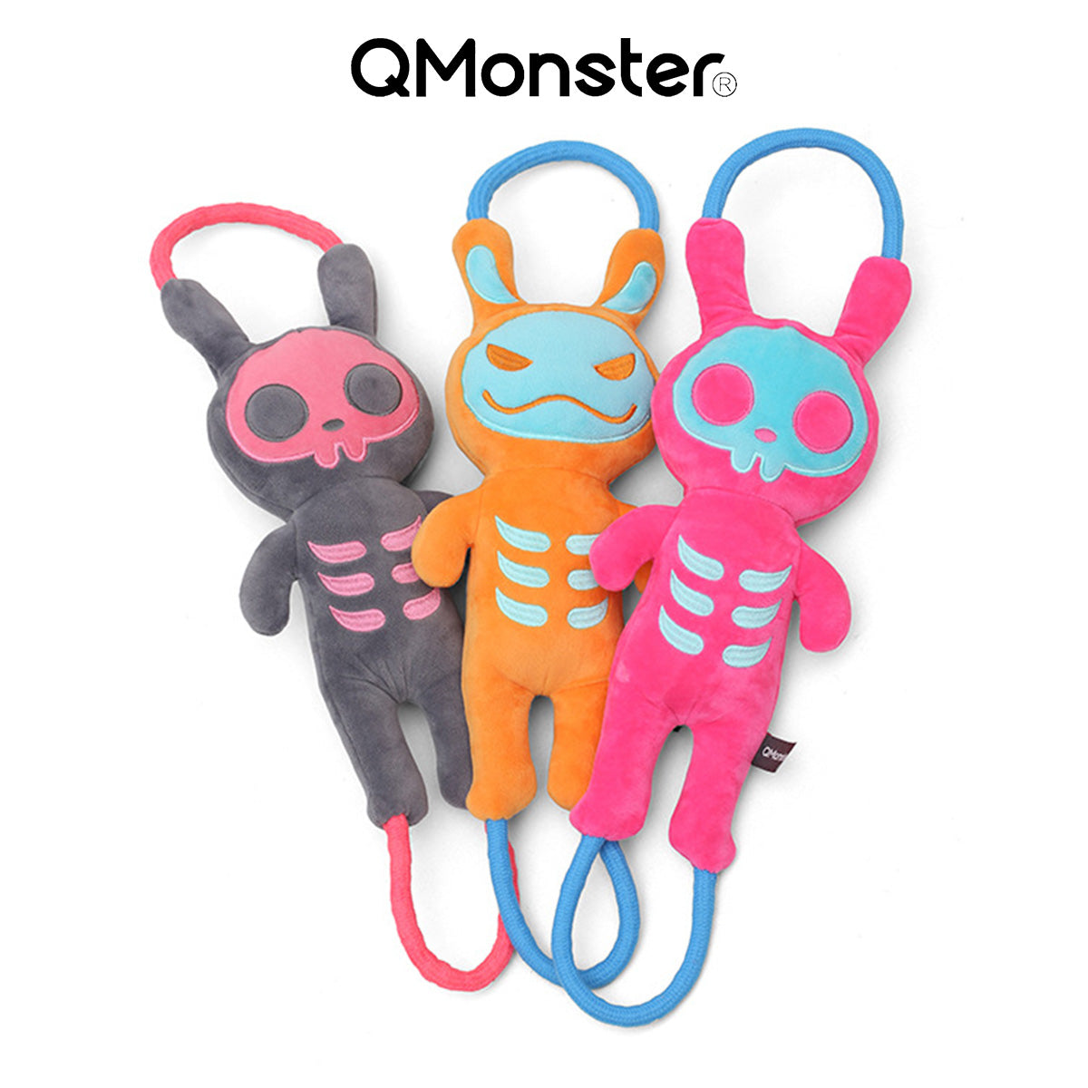 Q-MONSTER 拉手骷髏 狗玩具 拉扯玩具