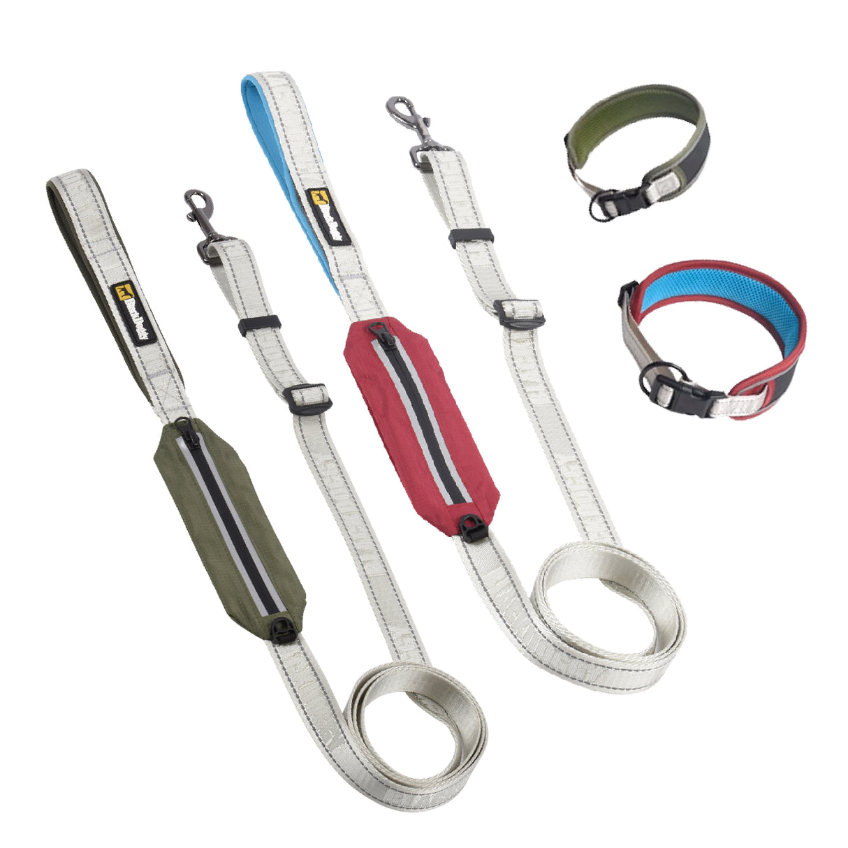 BlackDoggy 寵物戶外反光緹花便攜帶牽繩 / 反光項圈 2色