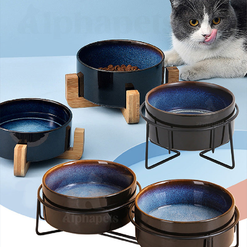 木架 / 黑鐵架星空陶瓷碗 寵物陶瓷碗 2種尺寸