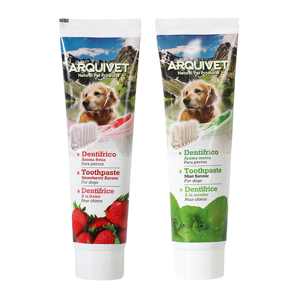 西班牙 ARQUIVET arquifresh 可食性寵物牙膏 草莓/薄荷 100g
