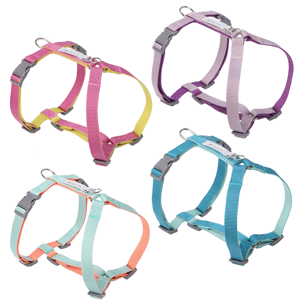 tails&me 尾巴與我 經典尼龍帶胸背帶 Two-Tone雙色系列 寵物胸背帶