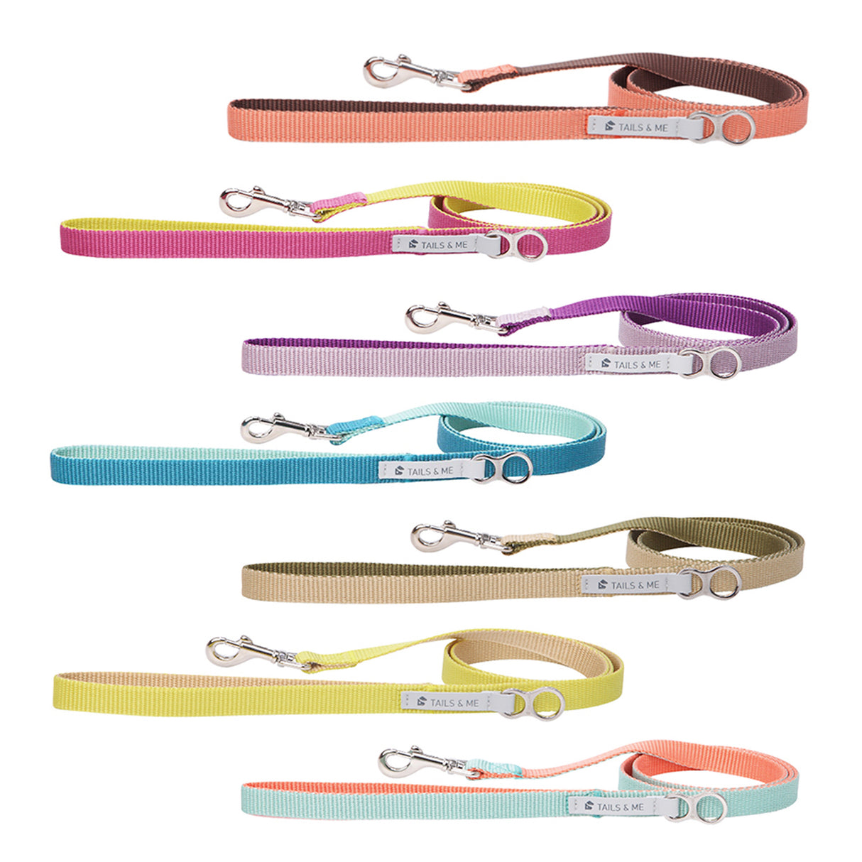 tails&me 尾巴與我 經典尼龍帶牽繩 Two-Tone 雙色系列 寵物牽繩