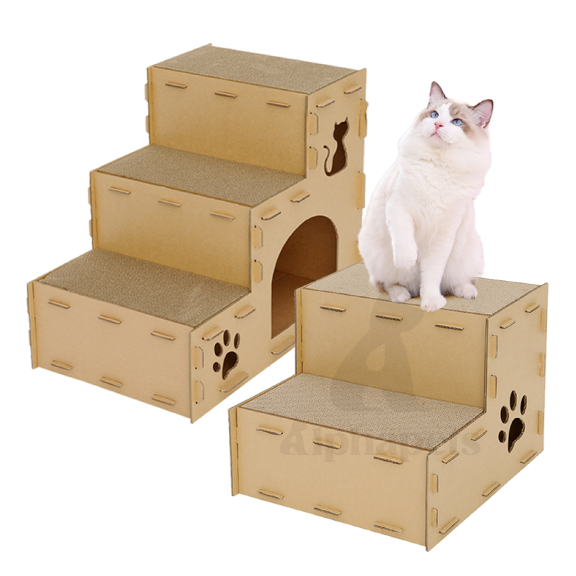 瓦楞纸雙層 / 三層貓抓板屋 貓窩 貓跳台 寵物樓梯 貓抓板可替換