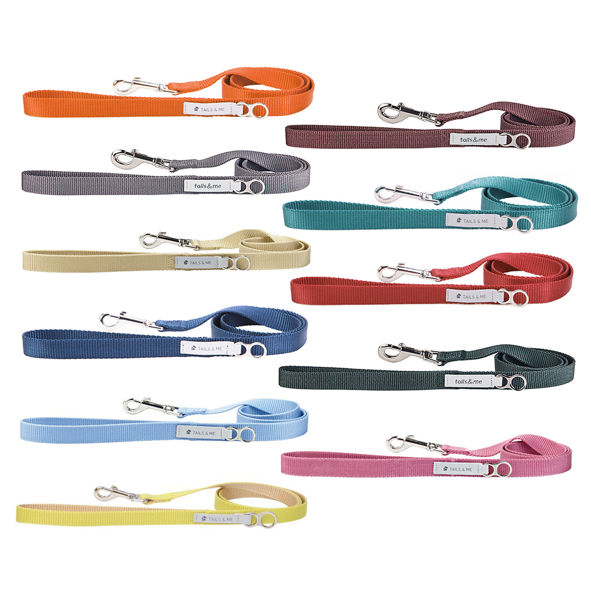 tails&me 尾巴與我 經典尼龍帶牽繩 Nomo單色系列 寵物牽繩