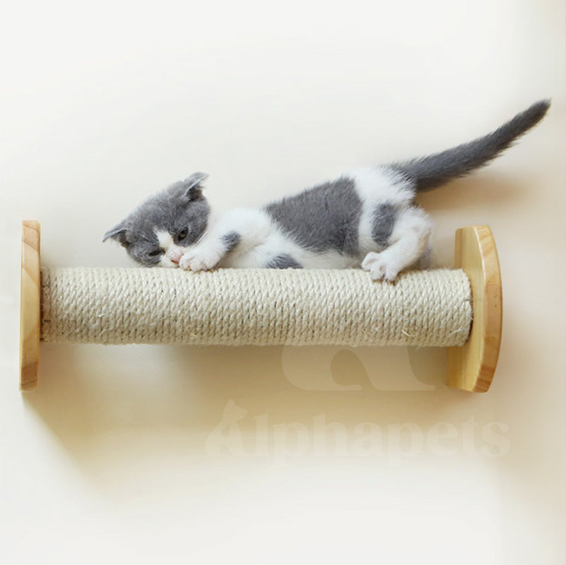 實木劍麻貓抓柱 地面木柱 落地式貓抓柱 天然劍麻繩