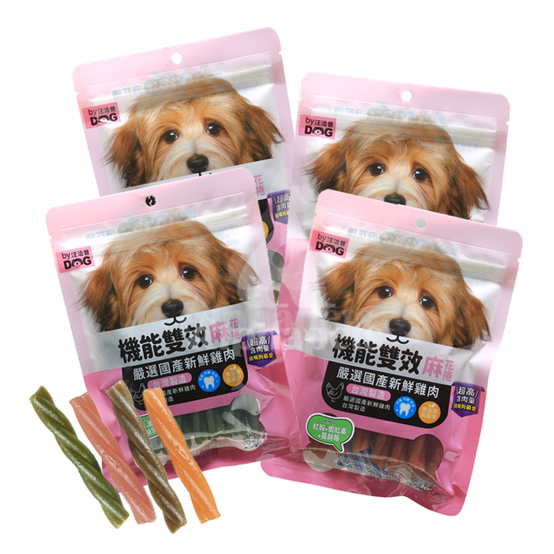 By Dog 汪洽普 機能雙效麻花捲潔牙棒 四種口味 200g / 袋