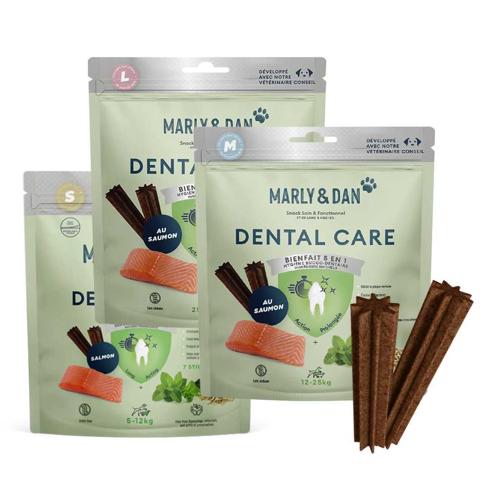 MARLY&DAN瑪麗與丹 護理鮭魚潔牙骨 S / M / L 7支/包