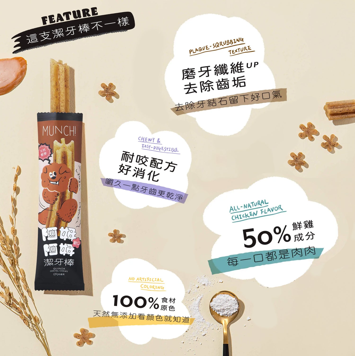 Maoup毛起來 阿姆阿姆潔牙棒 寵物潔牙零食 12g / 支