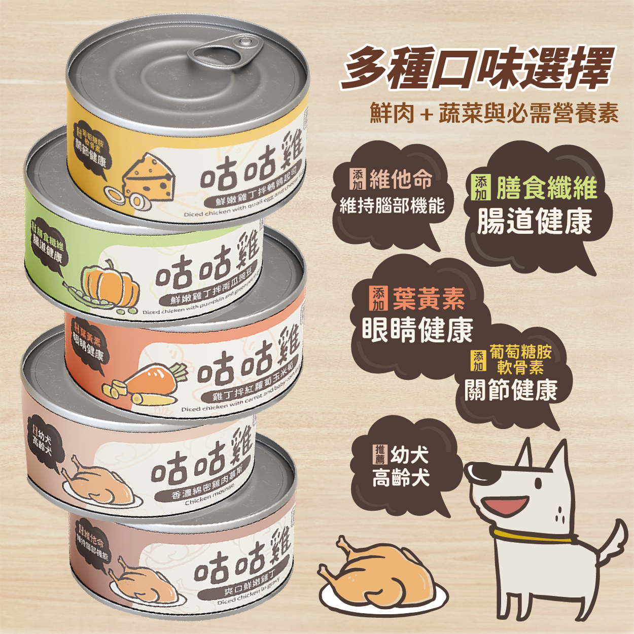 咕咕雞 滋補系列  無穀犬罐  80g