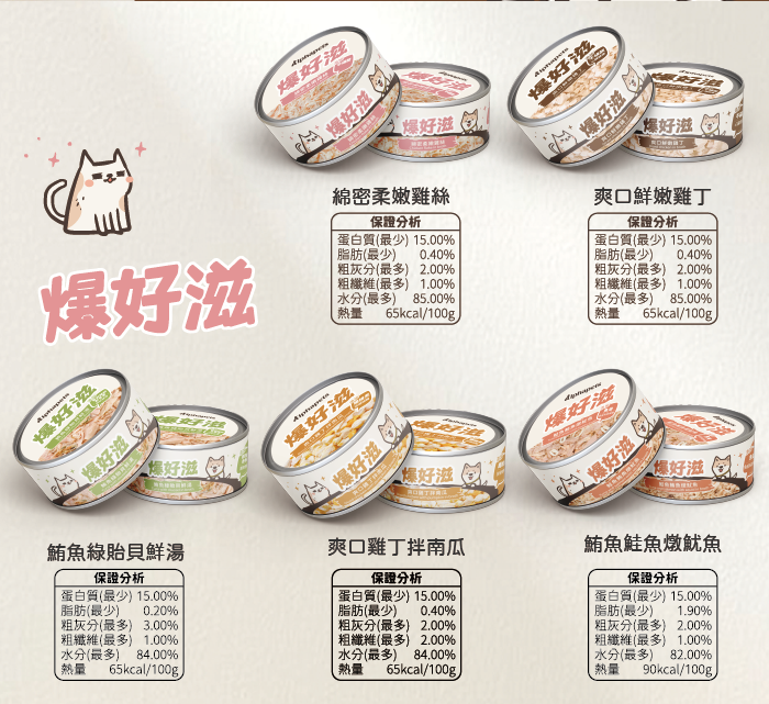 爆好滋 貓狗通用 無膠鮮肉湯罐 80g