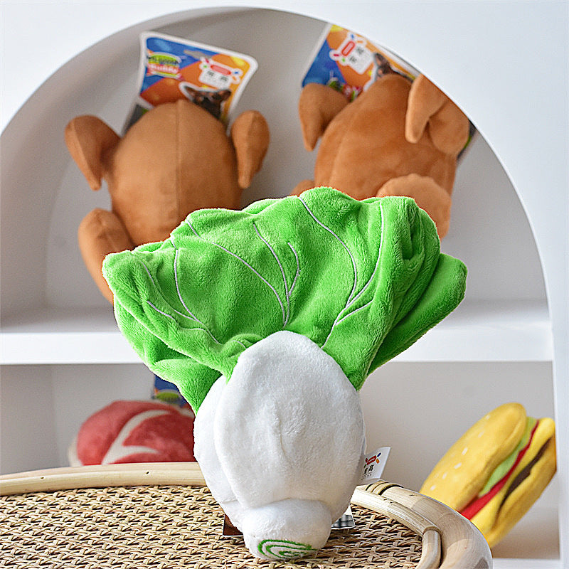 食物造型絨毛發聲玩具 三明治 / 墨西哥捲 / 吐司 / 菜菜 / 豌豆 / 烤雞