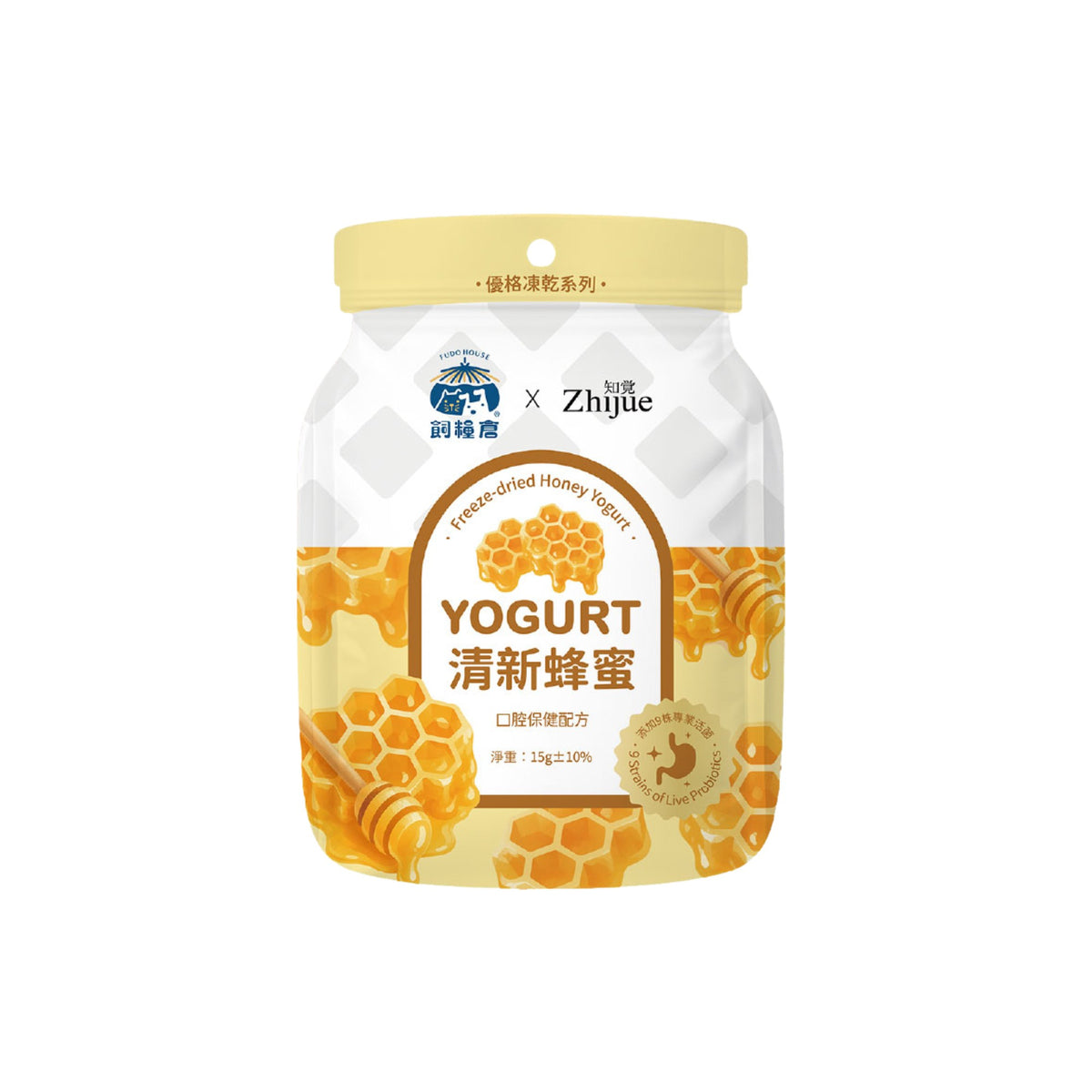 飼糧倉 × 知覺 水果優格凍乾 15g|活力藍莓・舒壓草莓・清新蜂蜜