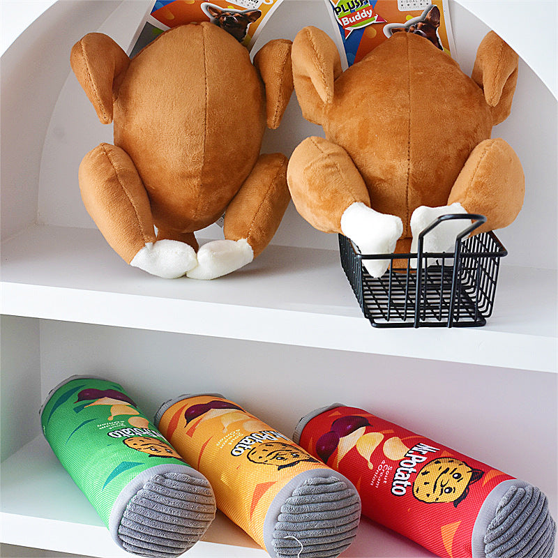 食物造型絨毛發聲玩具 三明治 / 墨西哥捲 / 吐司 / 菜菜 / 豌豆 / 烤雞