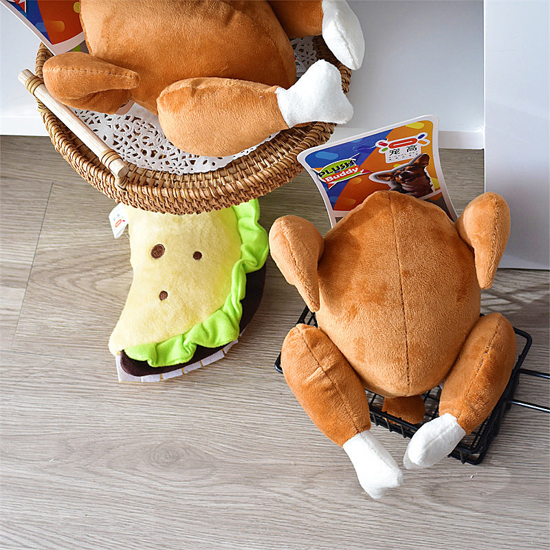 食物造型絨毛發聲玩具 三明治 / 墨西哥捲 / 吐司 / 菜菜 / 豌豆 / 烤雞