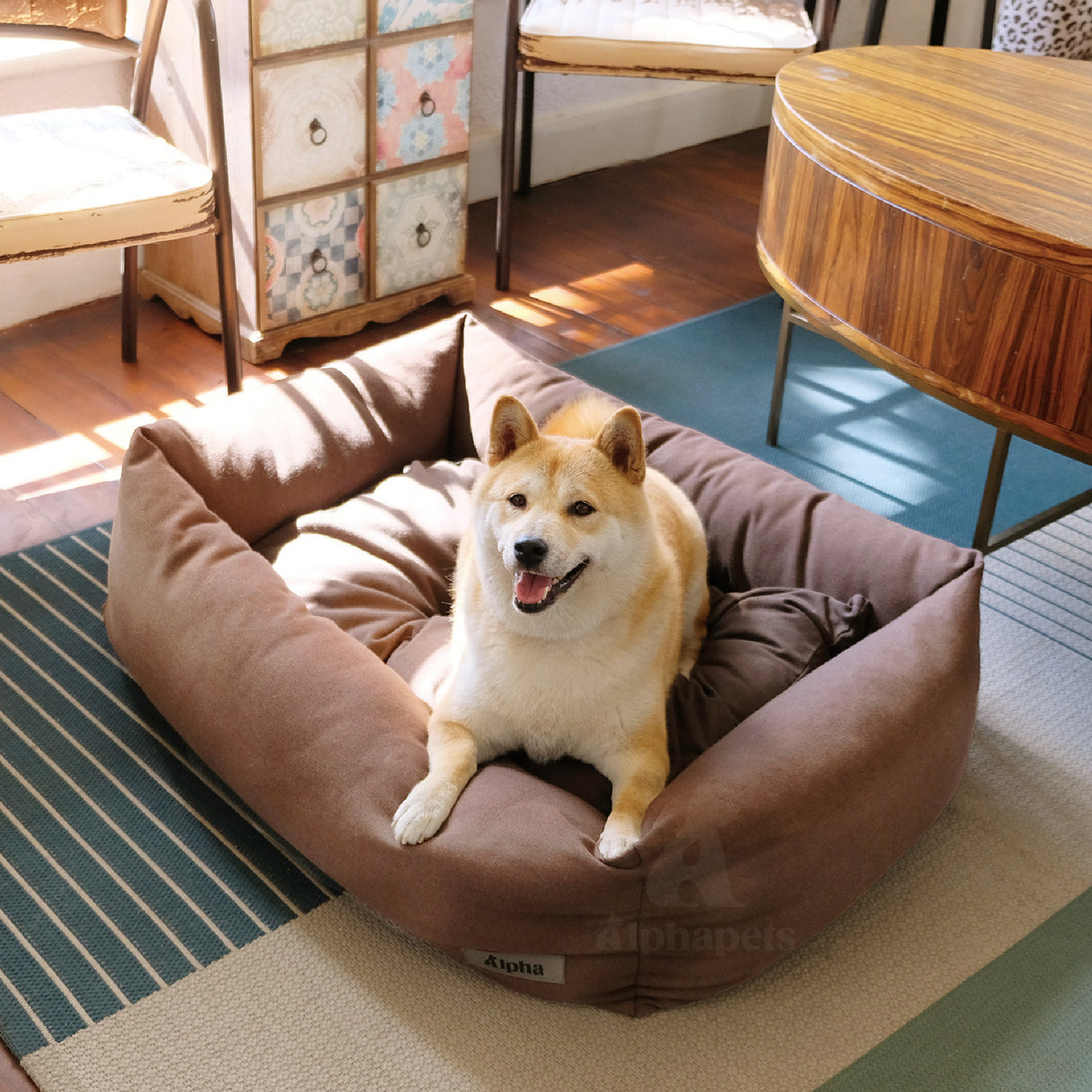 Stella 經典帆布寵物睡床 深棕色 S / M / L