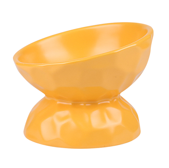 凹凸紋寵物陶瓷碗 斜口 / 平口 4色