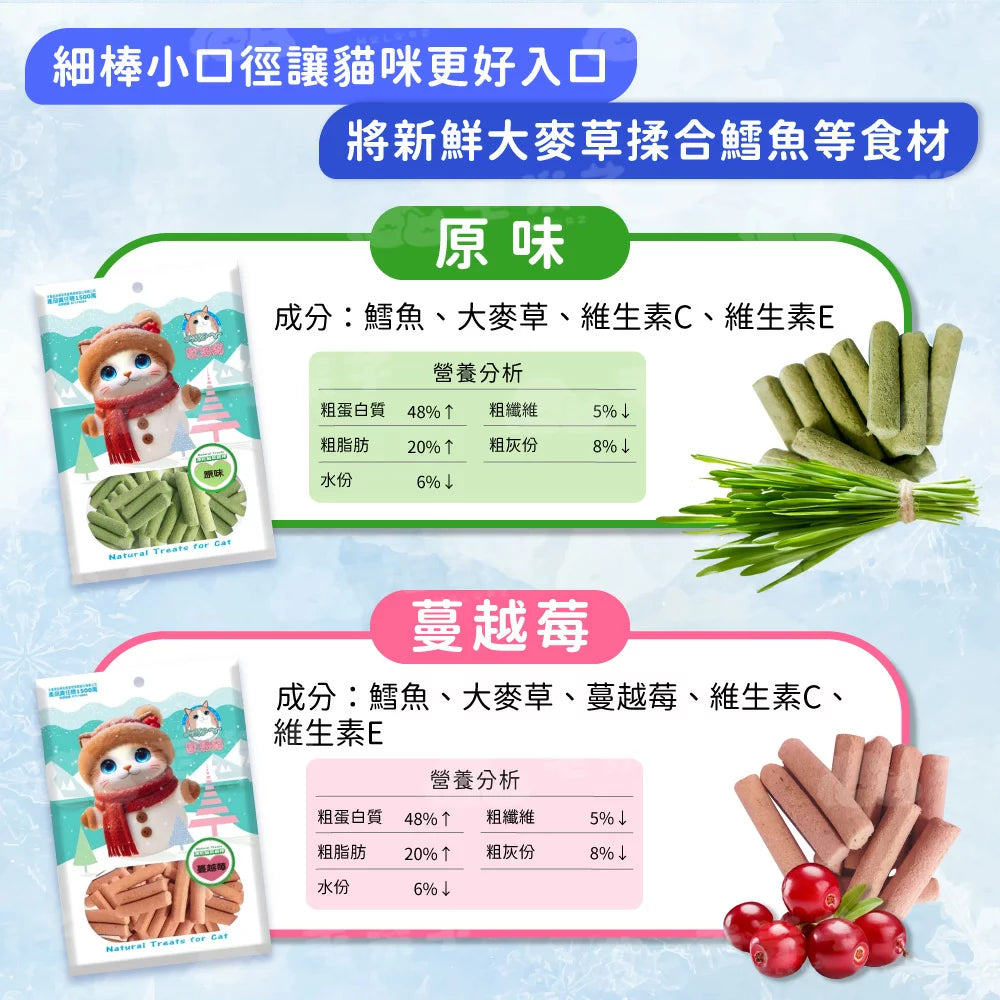 舒芙狗歐姆貓 凍乾貓草細棒 罐裝80g/袋裝25g