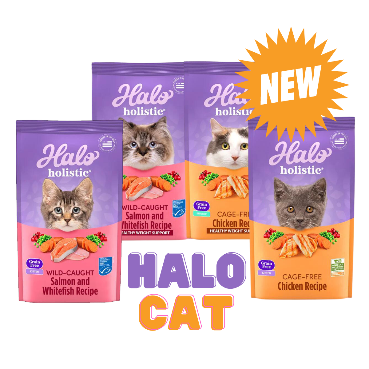 HALO嘿囉 無穀貓飼料 雞肉 鮭魚白魚 零肉粉 高消化率