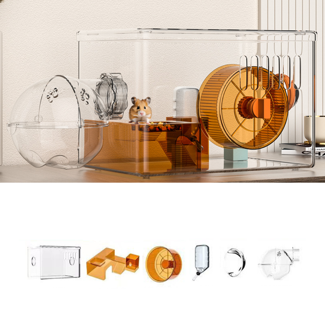 雙層彩色倉鼠透明籠 3種顏色