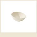 色釉斜邊碗 15cm 米白