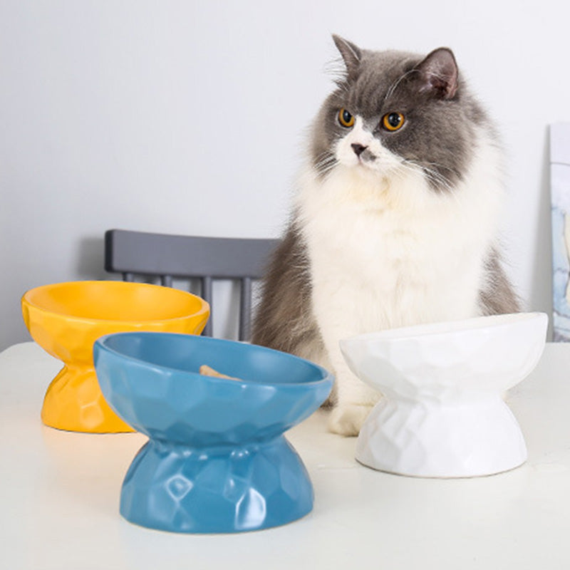 凹凸紋寵物陶瓷碗 斜口 / 平口 4色