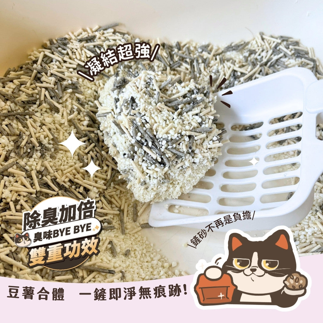 賓士牌貓砂 木薯砂+豆腐砂 2.4kg/包 箱購免運組