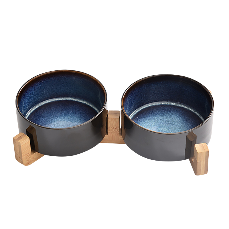 木架 / 黑鐵架星空陶瓷碗 寵物陶瓷碗 2種尺寸