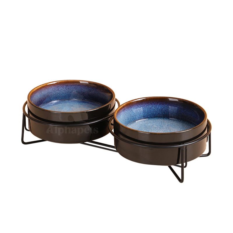 木架 / 黑鐵架星空陶瓷碗 寵物陶瓷碗 2種尺寸