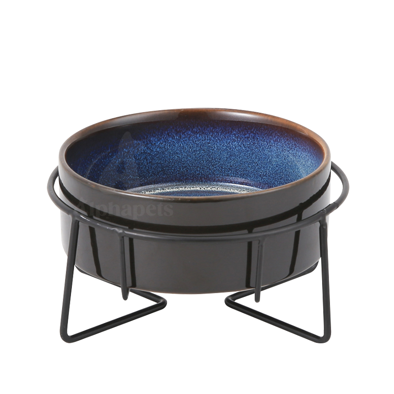 木架 / 黑鐵架星空陶瓷碗 寵物陶瓷碗 2種尺寸