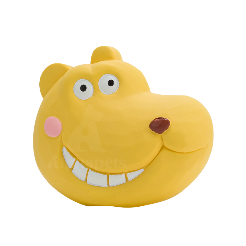 Q-MONSTER 扁扁動物頭家族發聲玩具 寵物乳膠玩具