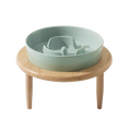 淺綠色慢食碗加高圓盤木架組 / 15.5 cm