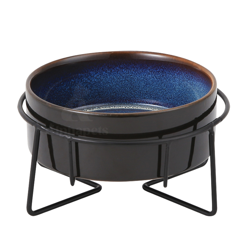 木架 / 黑鐵架星空陶瓷碗 寵物陶瓷碗 2種尺寸