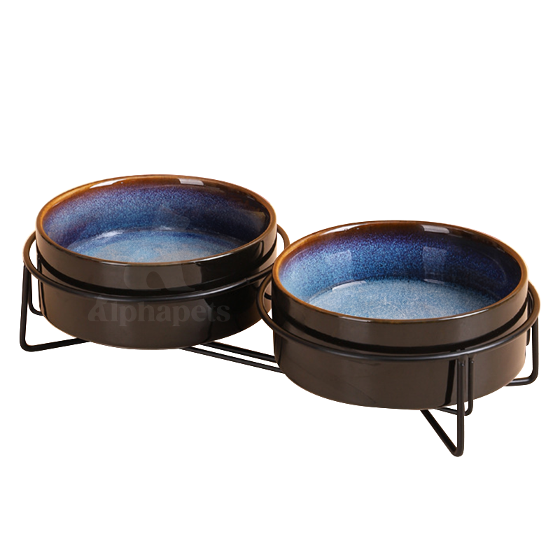木架 / 黑鐵架星空陶瓷碗 寵物陶瓷碗 2種尺寸