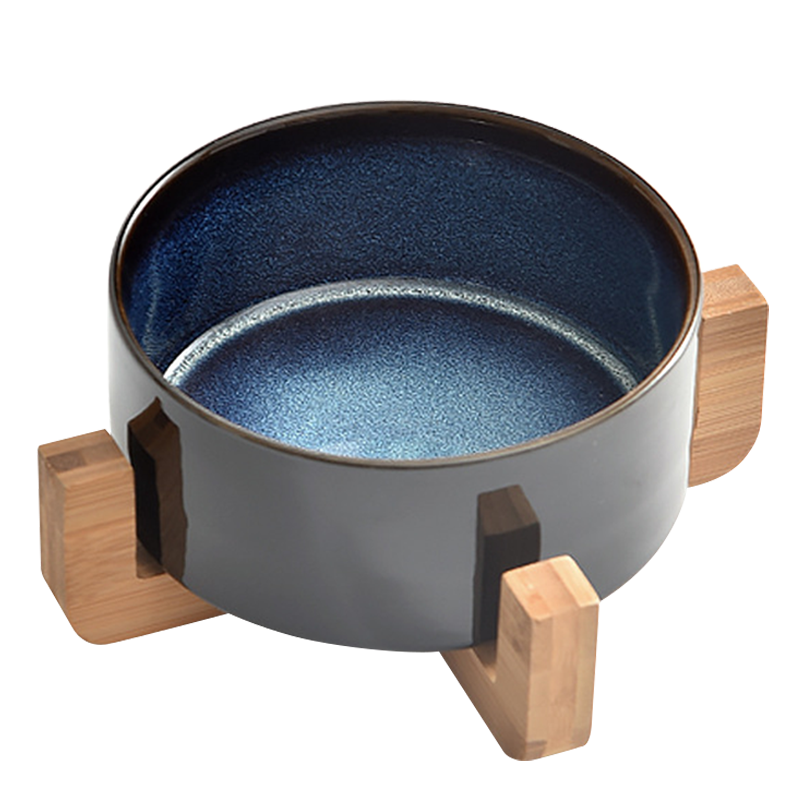木架 / 黑鐵架星空陶瓷碗 寵物陶瓷碗 2種尺寸