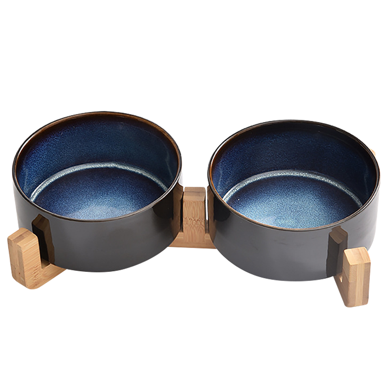 木架 / 黑鐵架星空陶瓷碗 寵物陶瓷碗 2種尺寸