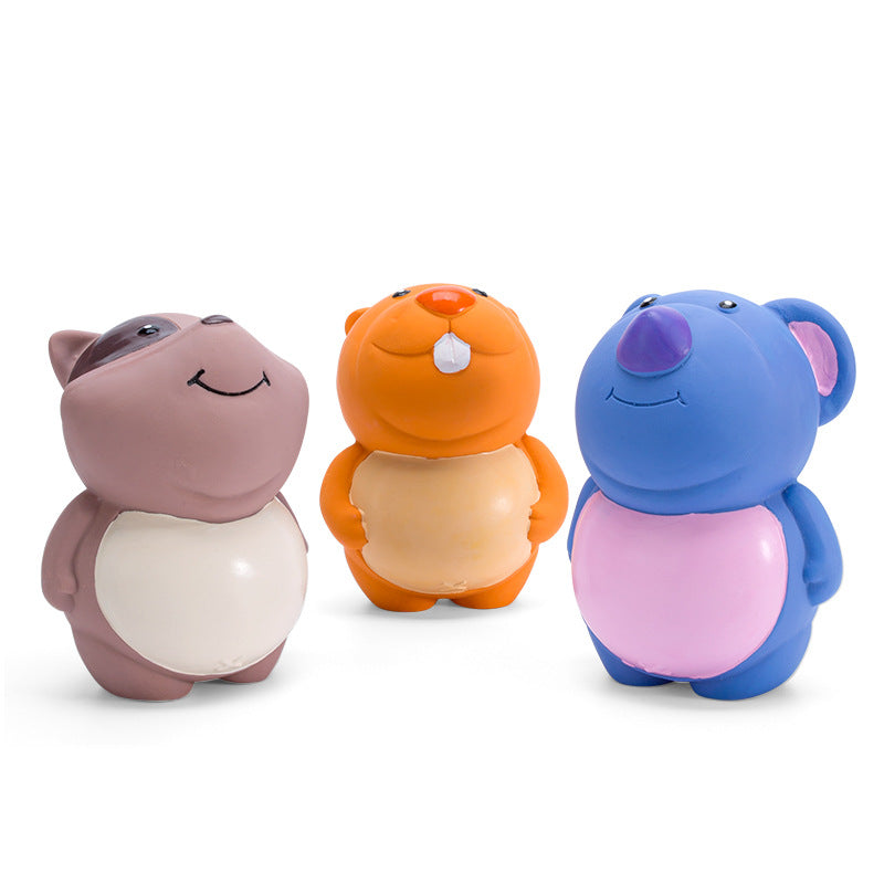 Q-MONSTER 圓滾滾家族發聲玩具 橡膠啃咬玩具