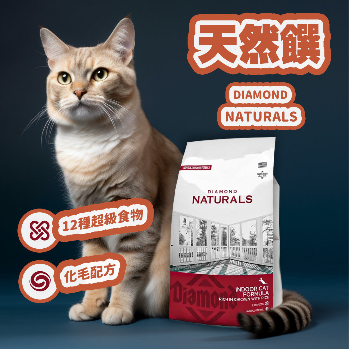 DiamondNaturals天然饌 貓飼料 雞肉米幼母貓 挑嘴貓 1kg