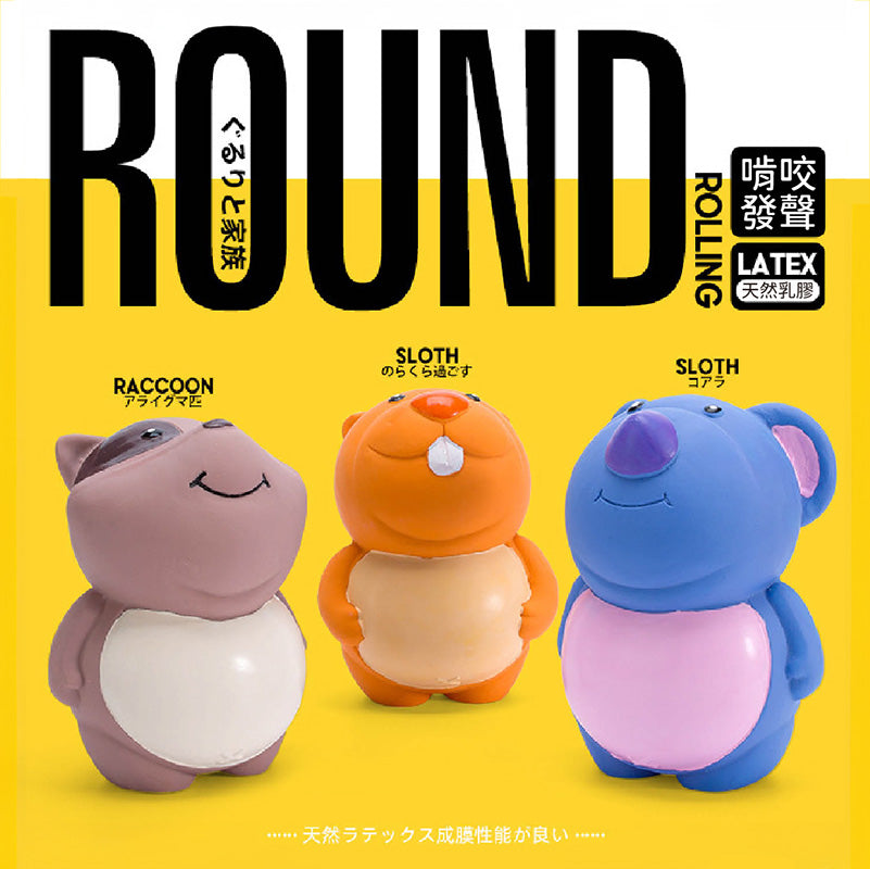 Q-MONSTER 圓滾滾家族發聲玩具 橡膠啃咬玩具