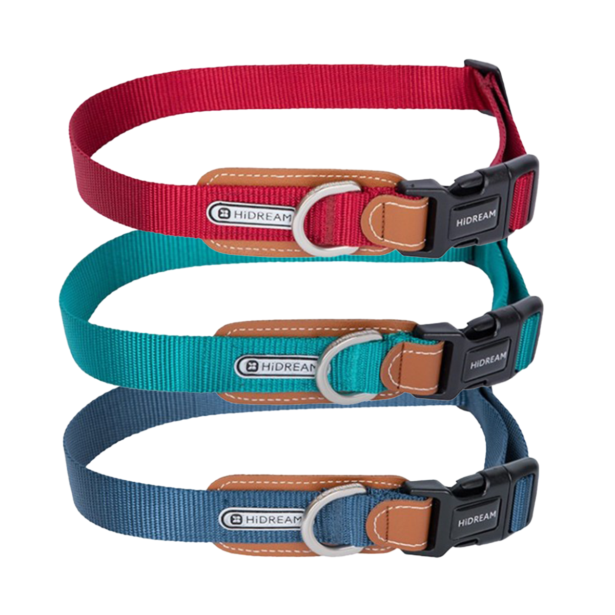 HiDREAM 拼接皮革項圈 寵物項圈 3色