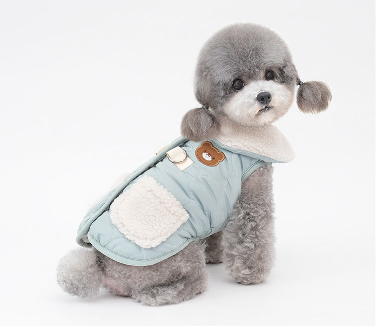 PETTRIP 寵物毛領口袋上開棉馬甲