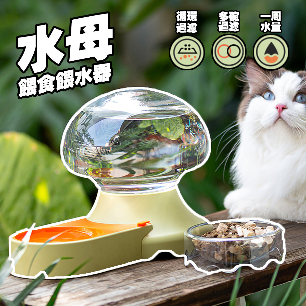 AIWO艾窩 水母飲水餵食兩用碗 寵物飲水器 寵物碗