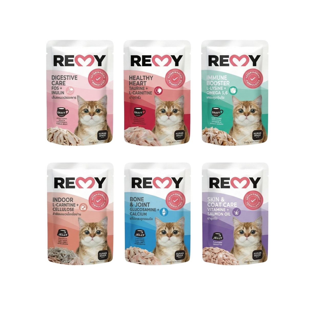 REMY純白肉貓機能餐包 70g 腸胃/皮膚/免疫力/關節/體態/心血管 無鹽無油 高蛋白質
