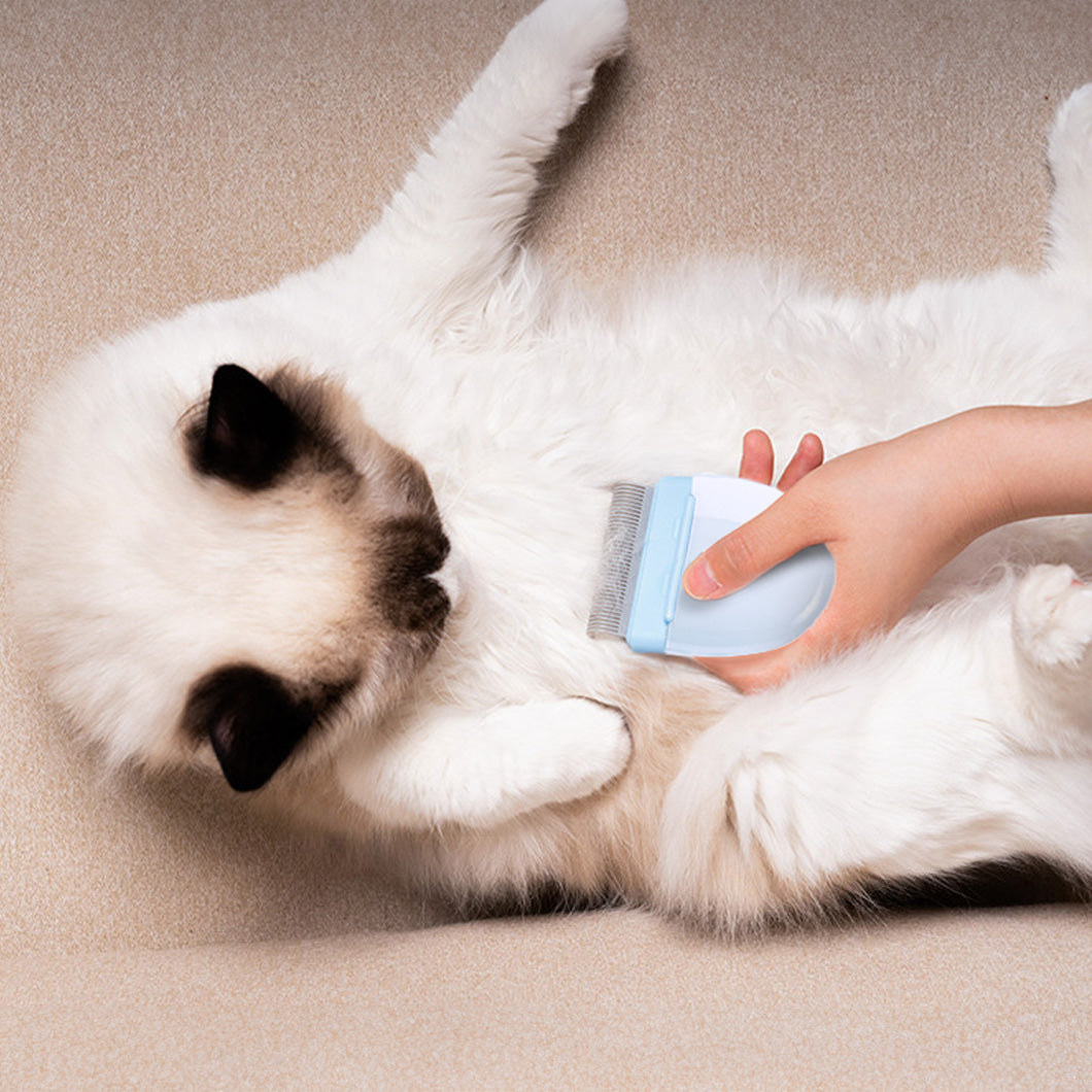 AIWO 艾窩 鵝卵石雙頭寵物梳 美容梳 除蚤梳 2色