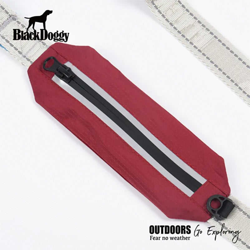 BlackDoggy 寵物戶外反光緹花便攜帶牽繩 / 反光項圈 2色