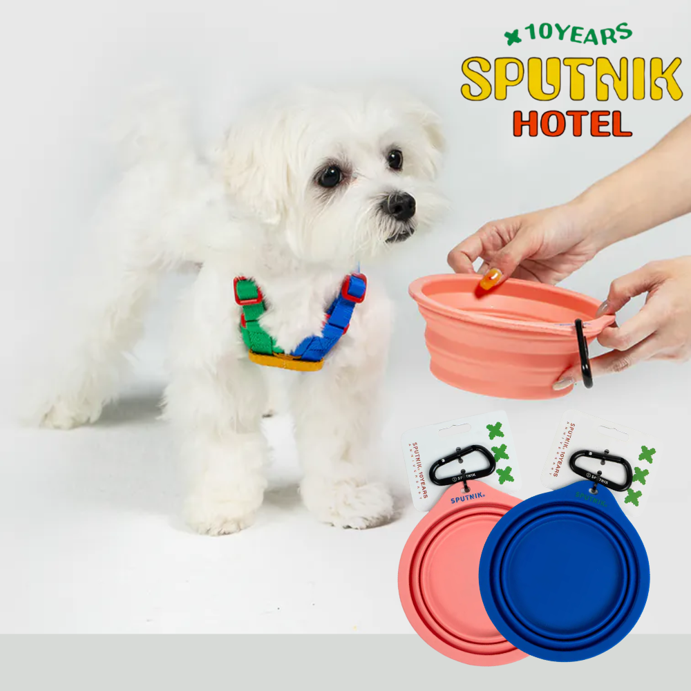 SPTUNIK 10TH YEAR︱寵物折疊碗 - 粉色 藍色