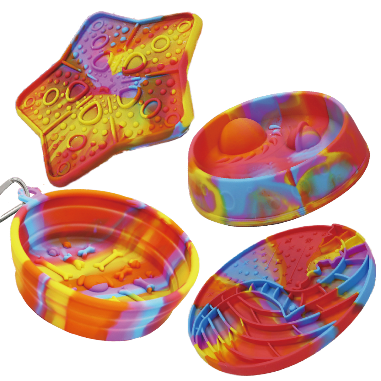 LaRoo萊諾 矽膠摺疊碗 慢食碗 慢食墊 寵物外出碗