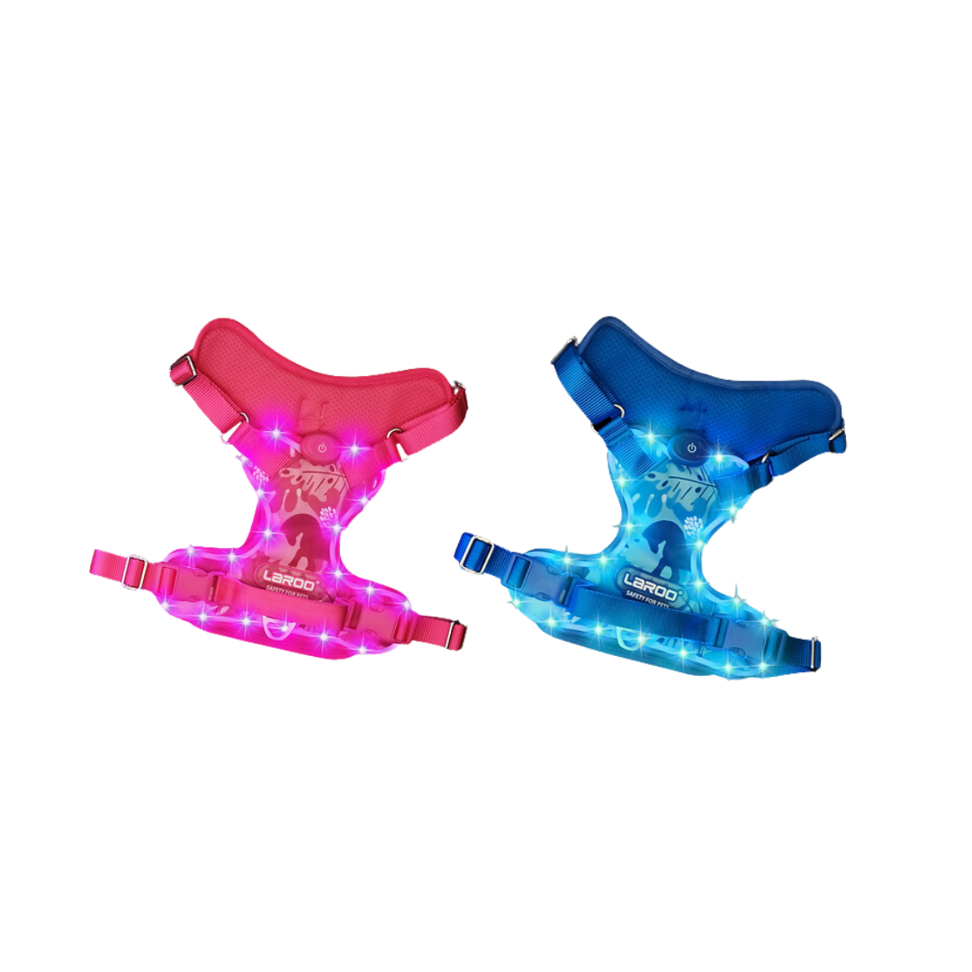 LaRoo 萊諾 魔幻森林發光胸背帶 寵物發光項圈 防水 可切換發光模式