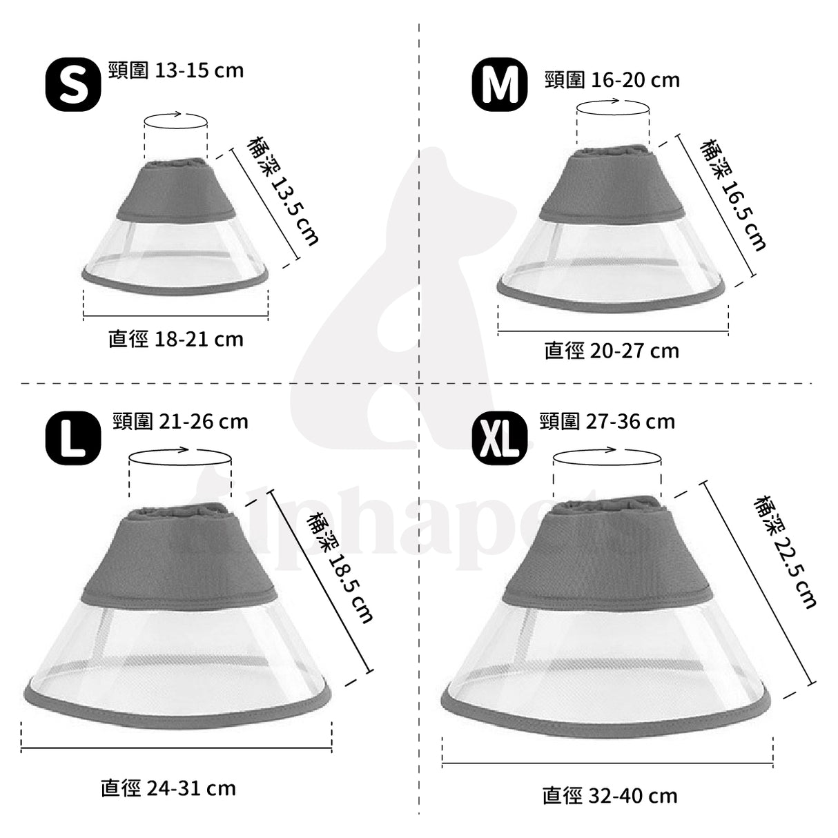 DogLemi 多樂米 鋪棉伊麗莎白圈 防舔咬頸圈 頭套 灰色 4種尺寸