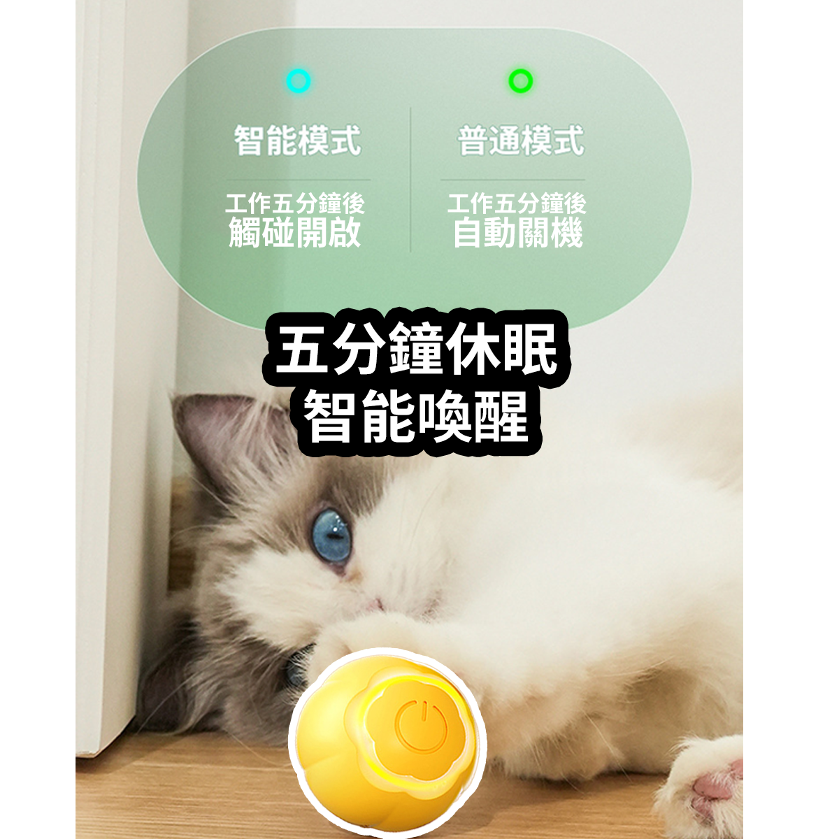 AIWO艾窩 LED自動溜貓溜狗 寵物智能滾滾球 USB充電