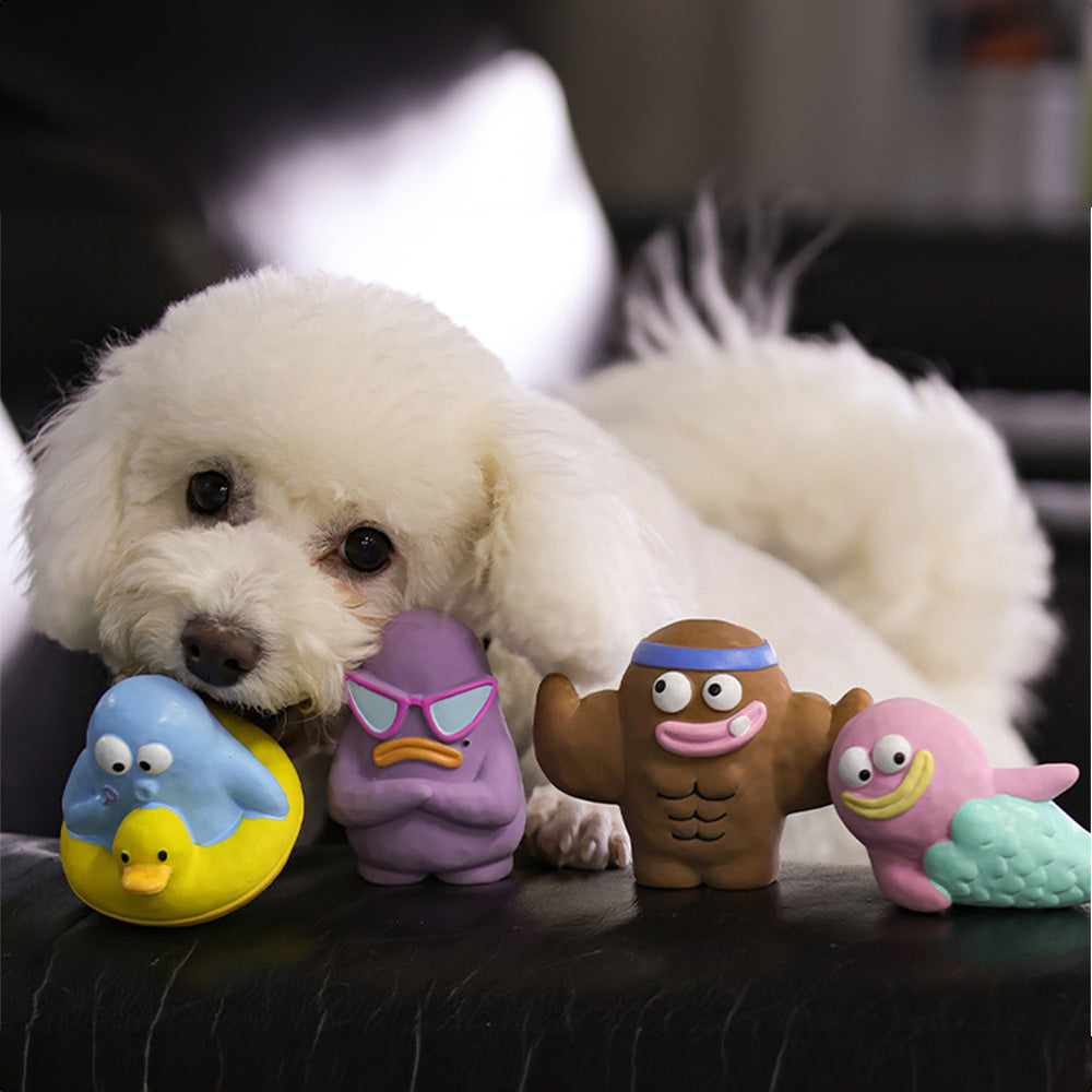 Q-MONSTER 泥塑家族系列 寵物啃咬發聲玩具 狗狗玩具 4款